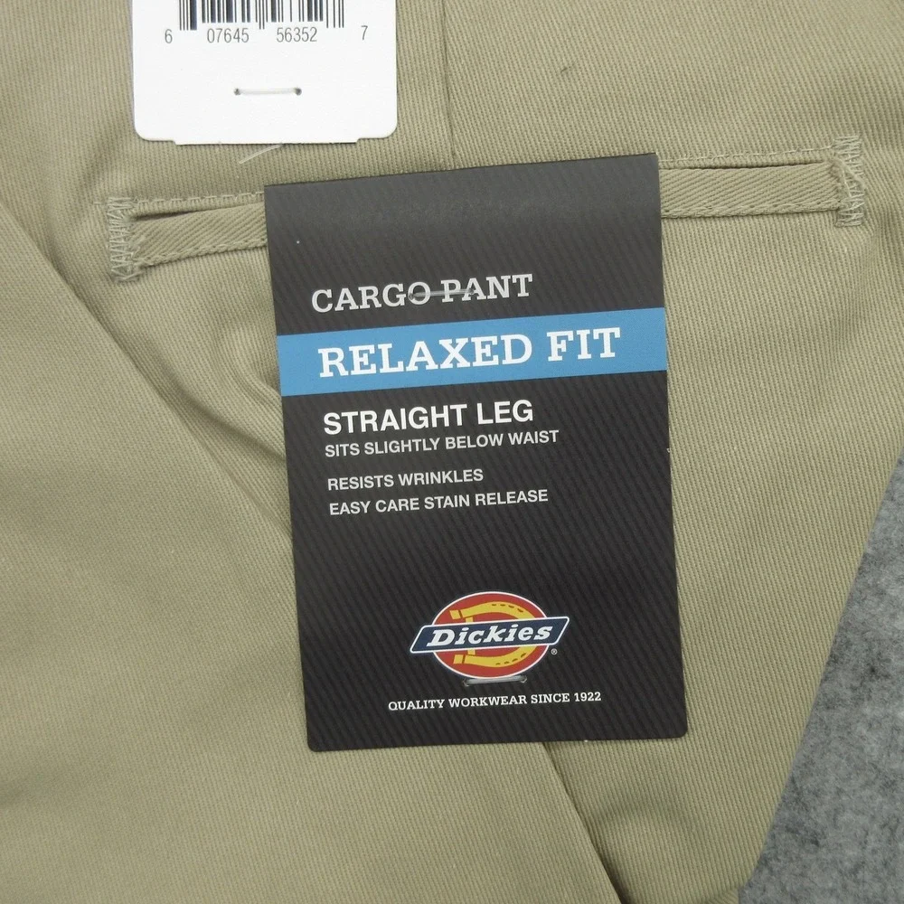 Dickies Cargo Pants Mens 32x34 Relaxed Fit Straight Leg Wrinkle Resistant New